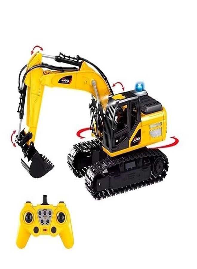 JOYJAY 1:20 Scale 11 Channel Remote Control Excavator Toys Best Gift Ideas for Age 3 to 10+ Year Old Boy Rechargeable RC Construction Excavators Digger Vehicles Engineering Toys with Metal Shovel - Image 5
